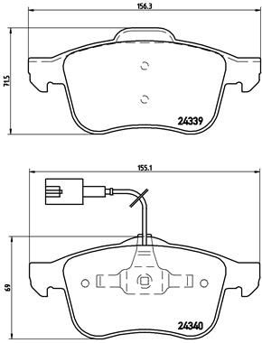 BREMBO Bremsbelagsatz, Scheibenbremse (P 23 103)