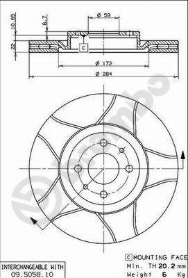 BREMBO Bremsscheibe (09.5058.75)