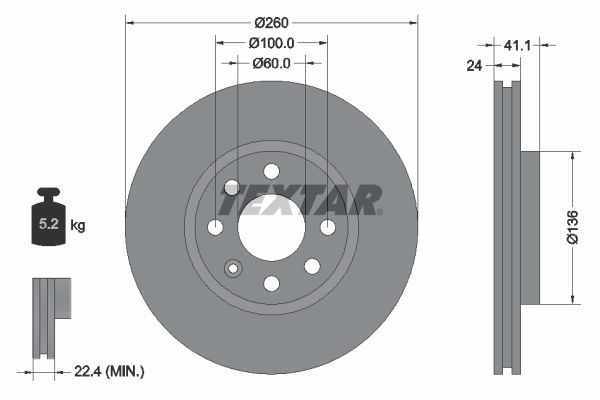 TEXTAR Bremsscheibe (92111103)