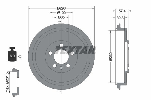 TEXTAR Bremstrommel (94024300)