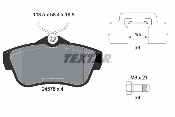 TEXTAR Bremsbelagsatz, Scheibenbremse (2457801)