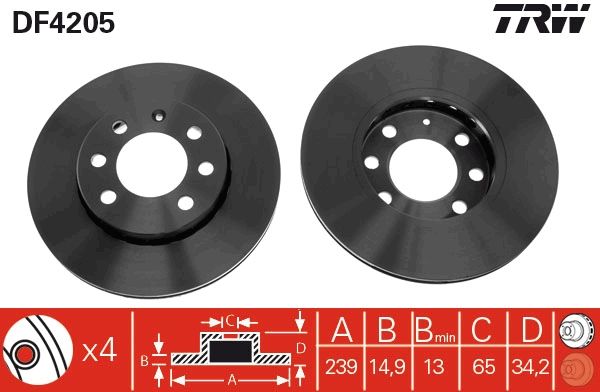 TRW Bremsscheibe (DF4205)