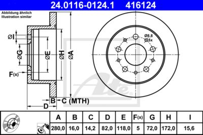 ATE Bremsscheibe (24.0116-0124.1)