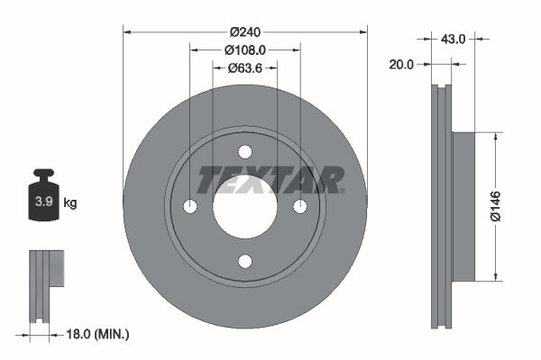 TEXTAR Bremsscheibe (92051003)