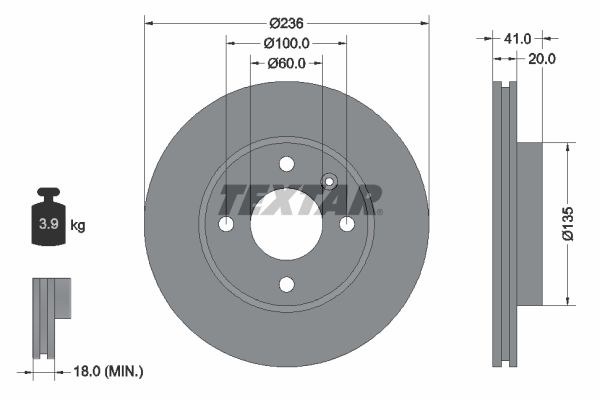 TEXTAR Bremsscheibe (92278703)