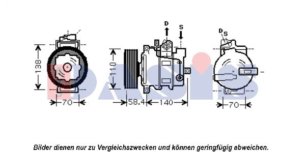 AKS DASIS Kompressor, Klimaanlage (851657N)