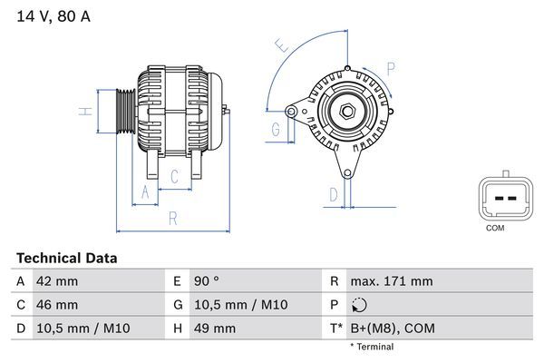 BOSCH Generator (0 986 082 740)