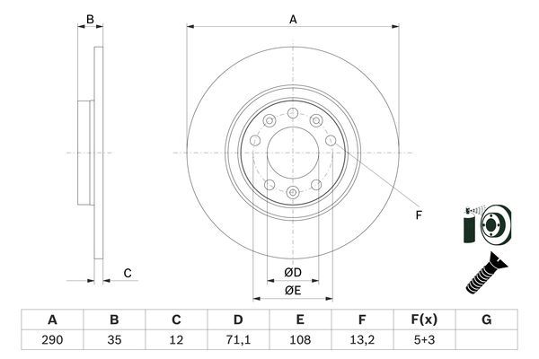 BOSCH Bremsscheibe (0 986 479 F52)