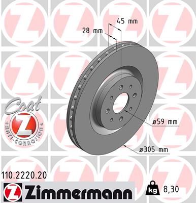 ZIMMERMANN Bremsscheibe (110.2220.20)