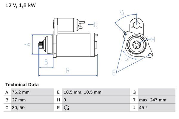 BOSCH Starter (0 986 018 410)