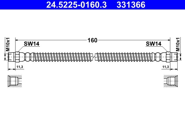 ATE Bremsschlauch (24.5225-0160.3)