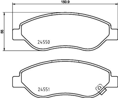 HELLA Bremsbelagsatz, Scheibenbremse (8DB 355 013-401)