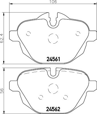 HELLA Bremsbelagsatz, Scheibenbremse (8DB 355 013-921)