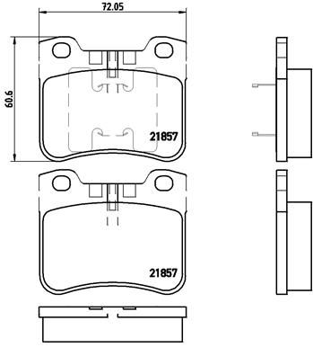 BREMBO Bremsbelagsatz, Scheibenbremse (P 61 059)