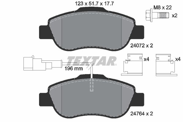 TEXTAR Bremsbelagsatz, Scheibenbremse (2476401)