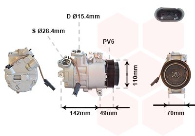 VAN WEZEL Kompressor, Klimaanlage (0600K411)