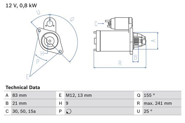 BOSCH Starter (0 986 010 110)