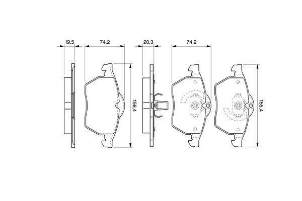 BOSCH Bremsbelagsatz, Scheibenbremse (0 986 424 676)