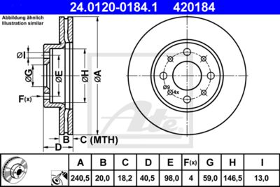 ATE Bremsscheibe (24.0120-0184.1)