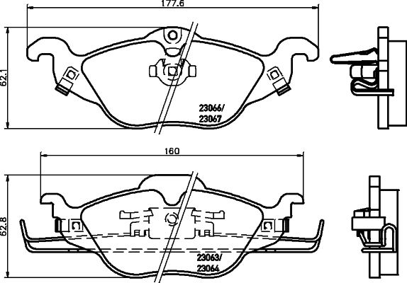 HELLA PAGID Bremsbelagsatz, Scheibenbremse (8DB 355 008-571)