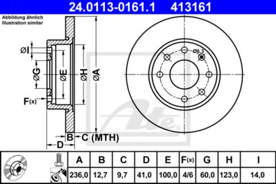 ATE Bremsscheibe (24.0113-0161.1)