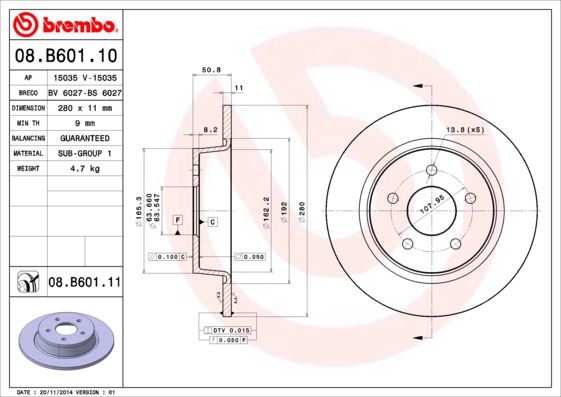 BREMBO Bremsscheibe (08.B601.10)