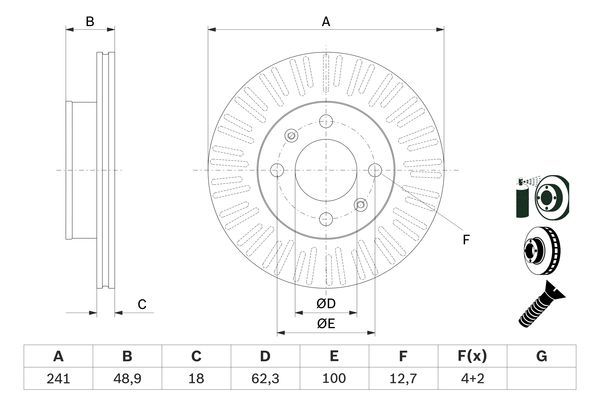 BOSCH Bremsscheibe (0 986 479 E73)