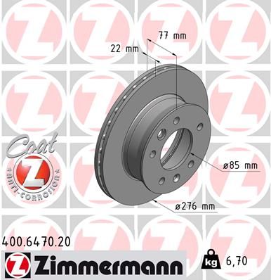 ZIMMERMANN Bremsscheibe (400.6470.20)