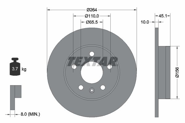 TEXTAR Bremsscheibe (92277303)