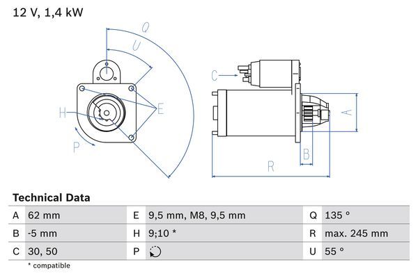 BOSCH Starter (0 986 014 590)