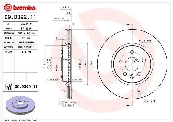 BREMBO Bremsscheibe (09.D392.11)