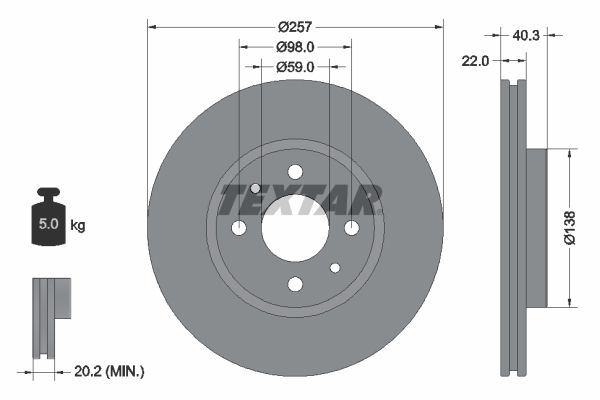 TEXTAR Bremsscheibe (92069603)