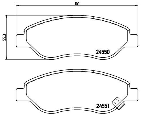 BREMBO Bremsbelagsatz, Scheibenbremse (P 59 053)