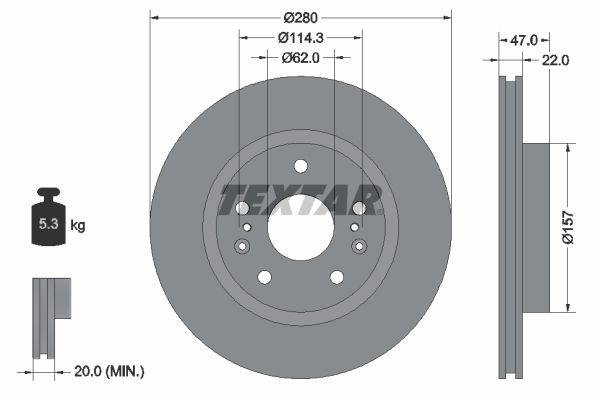 TEXTAR Bremsscheibe (92268303)