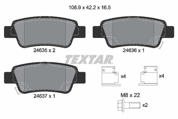 TEXTAR Bremsbelagsatz, Scheibenbremse (2463501)