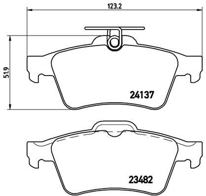 BREMBO Bremsbelagsatz, Scheibenbremse (P 59 042)