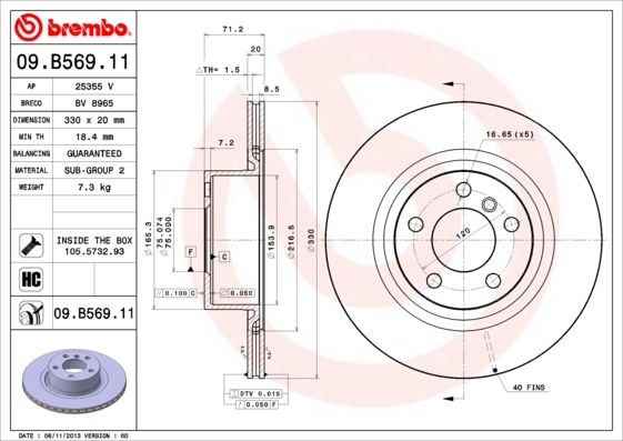 BREMBO Bremsscheibe (09.B569.11)