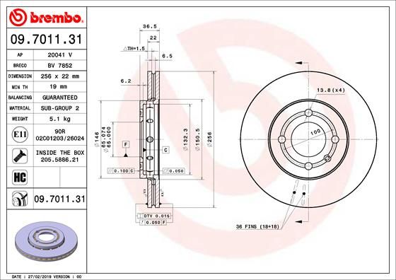 BREMBO Bremsscheibe (09.7011.31)