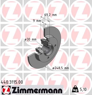 ZIMMERMANN Bremsscheibe (440.3115.00)