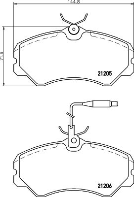 HELLA Bremsbelagsatz, Scheibenbremse (8DB 355 017-841)