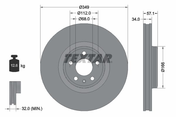 TEXTAR Bremsscheibe (92289305)