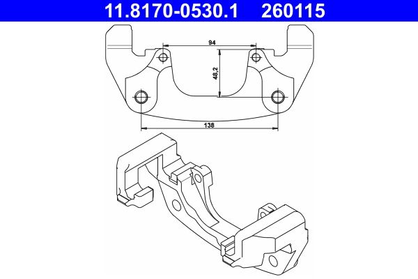 ATE Halter, Bremssattel (11.8170-0530.1)