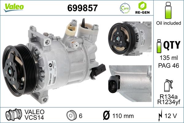 VALEO Kompressor, Klimaanlage (699857)