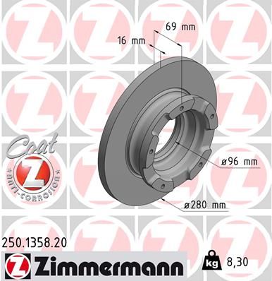 ZIMMERMANN Bremsscheibe (250.1358.20)