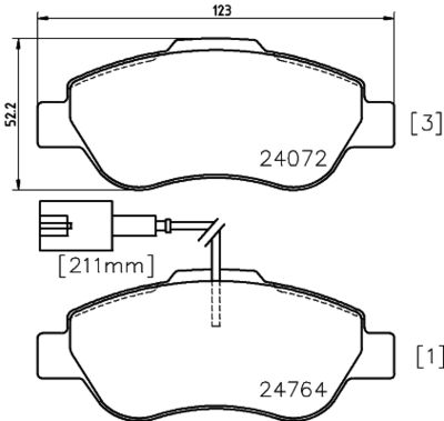 HELLA Bremsbelagsatz, Scheibenbremse (8DB 355 014-471)