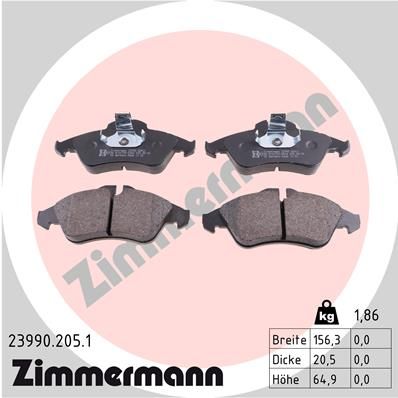 ZIMMERMANN Bremsbelagsatz, Scheibenbremse (23990.205.1)