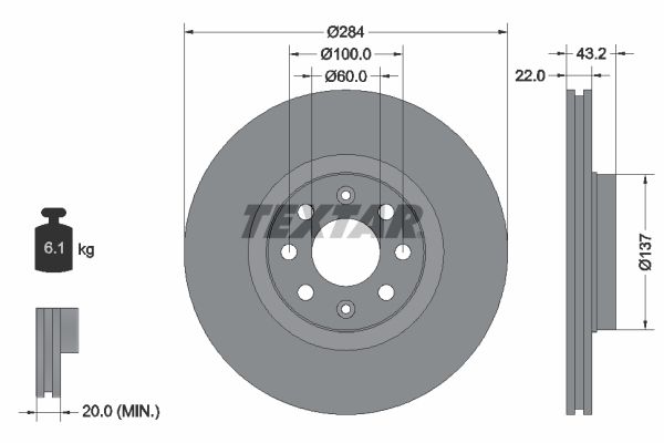 TEXTAR Bremsscheibe (92145803)