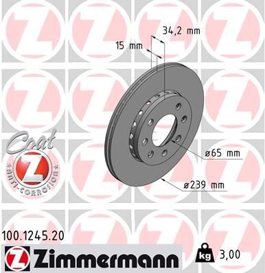 ZIMMERMANN Bremsscheibe (100.1245.20)