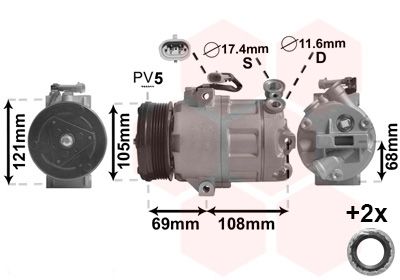 VAN WEZEL Kompressor, Klimaanlage (3700K316)