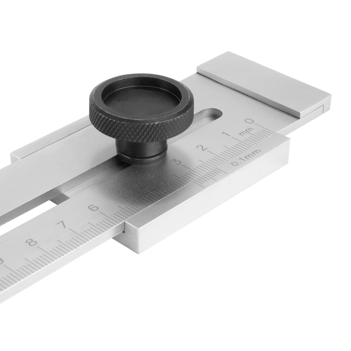 STAHLWERK Streichmaß mit 200 mm Messbereich und 0,1 mm Nonius, Anreißwerkzeug / Markierungslehre / Anreißlineal mit flachem Schieber aus rostfreiem Edelstahl